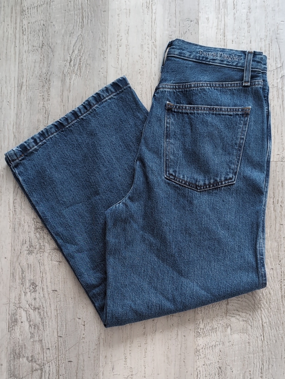 Favorite Daughter Marsha Wide Leg Crop- Medium Blue